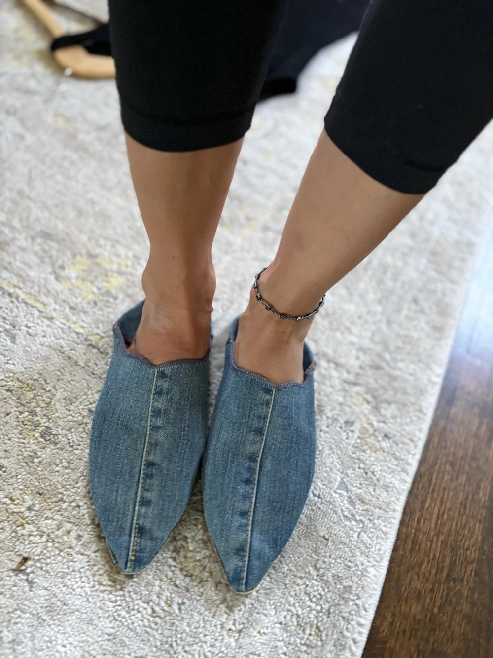 Brother Vellies Denim Moroccan Babouche Mules